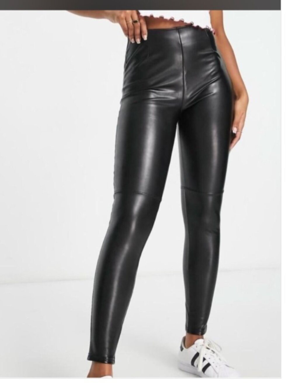 Abercrombie & Fitch Black Vegan Leather Moto Skinny Pants Size Large